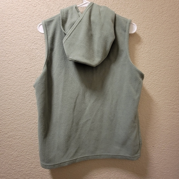 Eddie Bauer Polar Fleece Ladies Green Vest Size Large Zipper Pocket - Picture 5 of 5